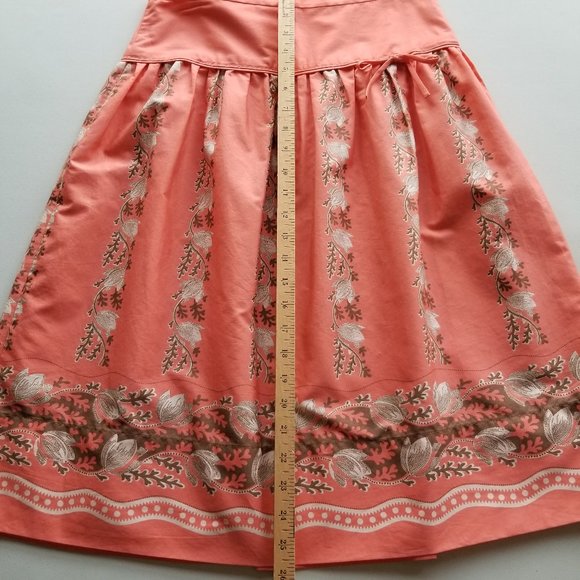 J. Crew cotton peach pleated tulip skirt size 0 - Picture 6 of 12